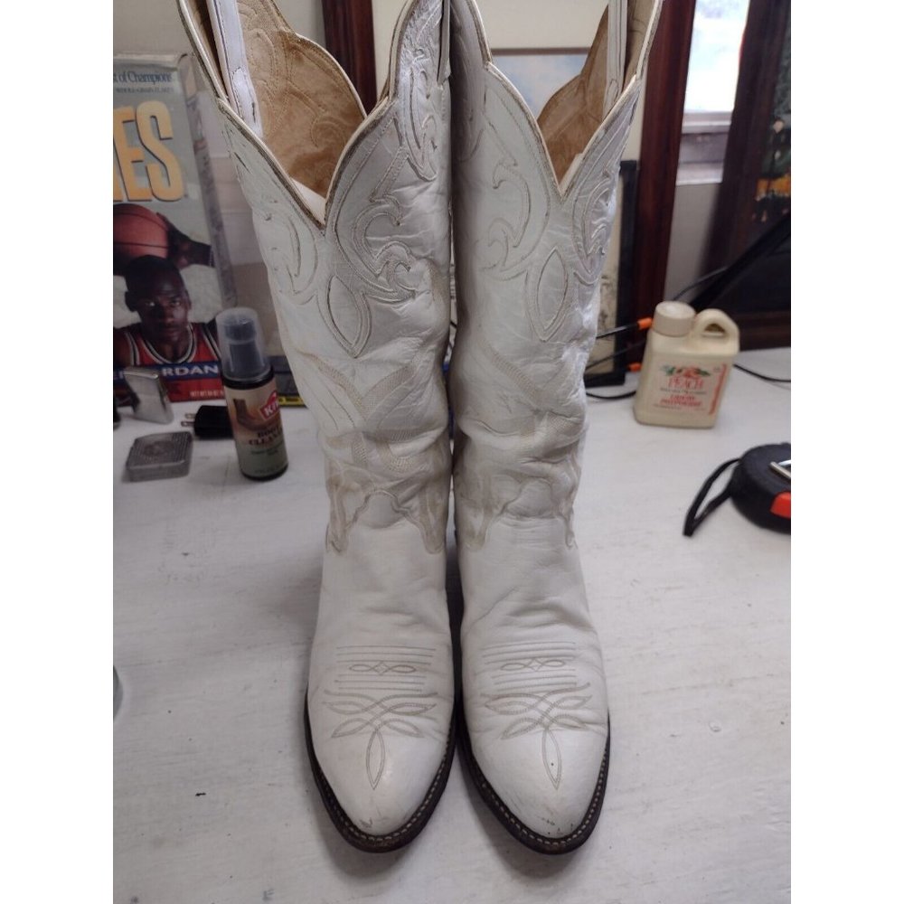 1989 Tony "LADY" Lama Sz 9.5M Buckaroo Heels Western Goat Skin Boots Black Label